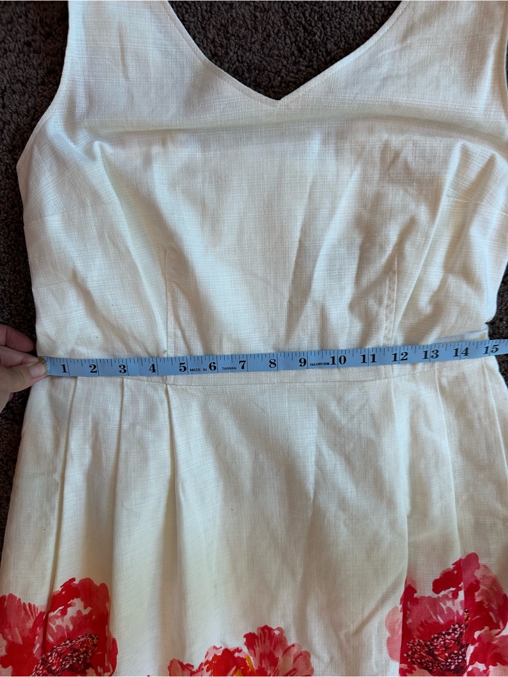 Lands End White Dress with Red Floral Print- 8 - Picture 3 of 7